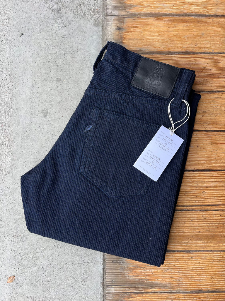 pure blue japan 日本製 ヒッコリースタンドカラージャケット Pure Blue Japan Woven Sashiko Relaxed Tapered Pant - Indigo x