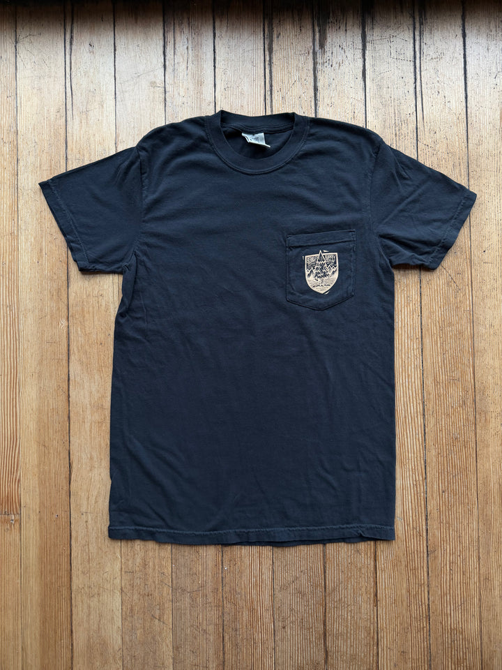 John Fellows x Berkeley Supply Mountains Tee - Black with Cream