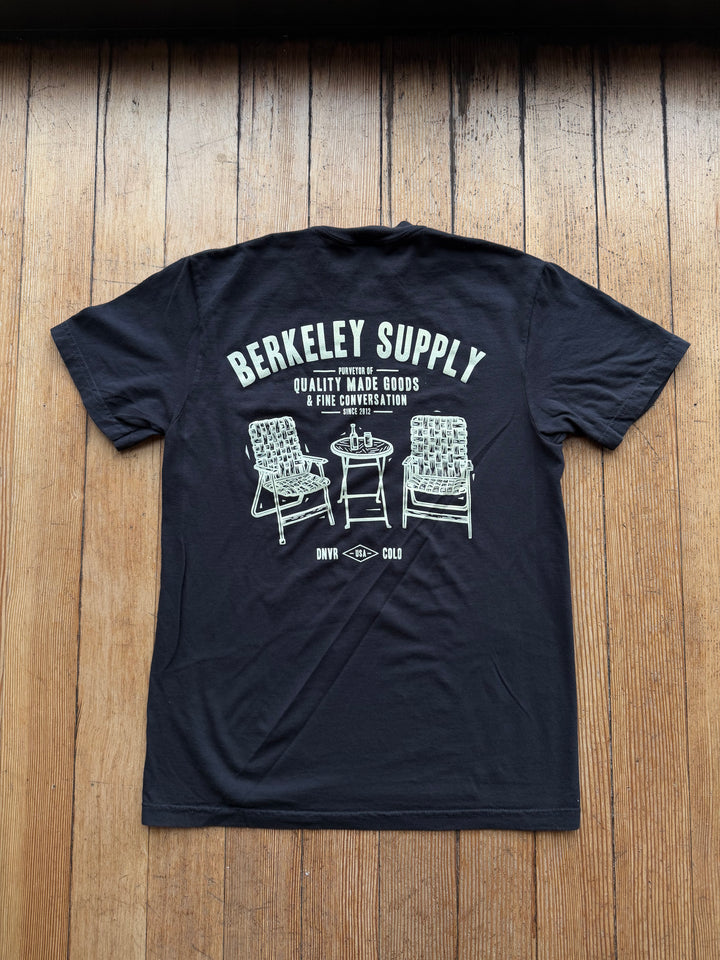 John Fellows x Berkeley Supply Drinkin' Shop Tee - Black with Cream