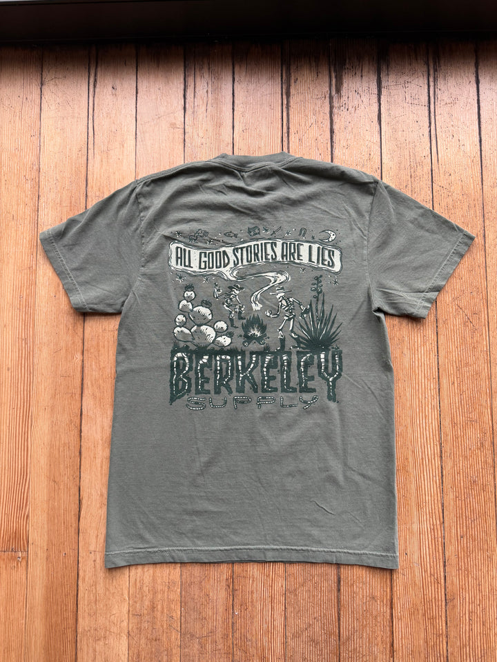 Berkeley Supply x Brad Click "Lies" Shop Tee - Green