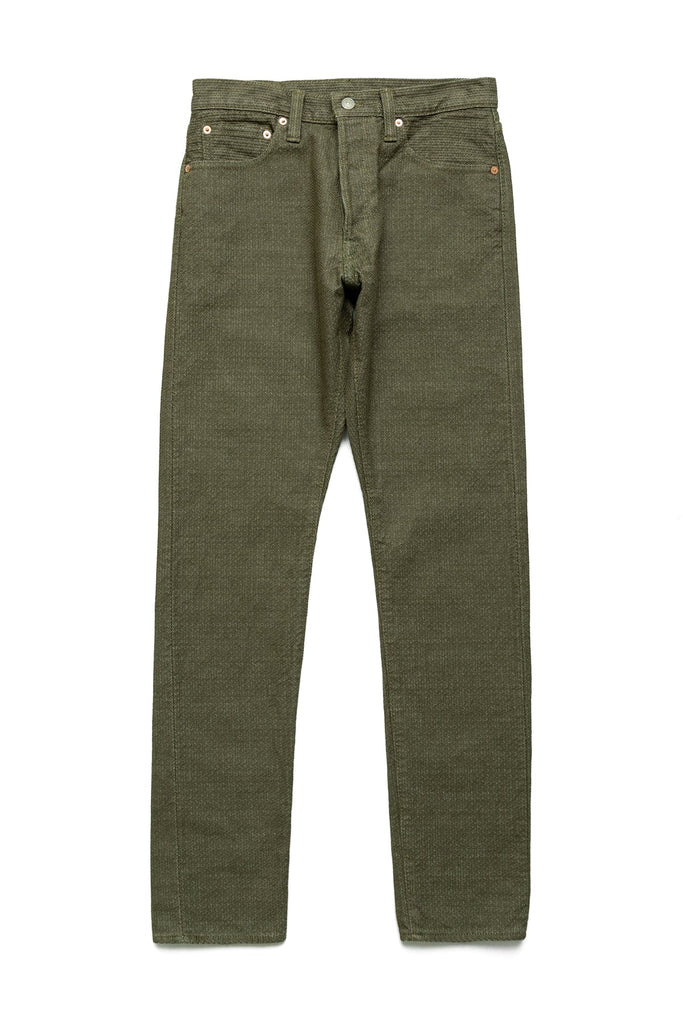 Pure Blue Japan - 1170-2-OLV Sashiko 5P Pants Relax Tapered - Olive x Olive