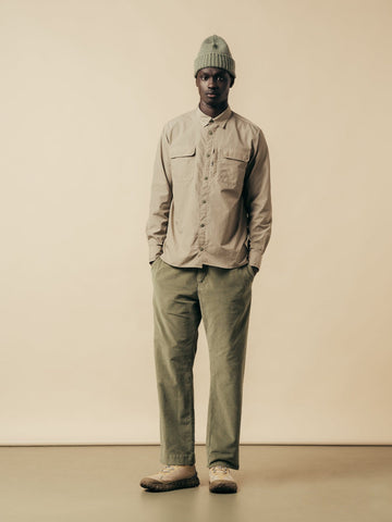 Aberlour Pant In Light Military Cotton Moleskin - Green