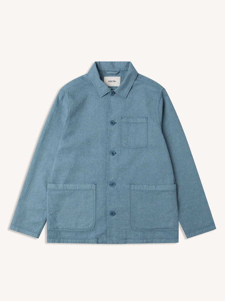 Kestin - Ormiston Jacket in Denim Blue Linen Waffle