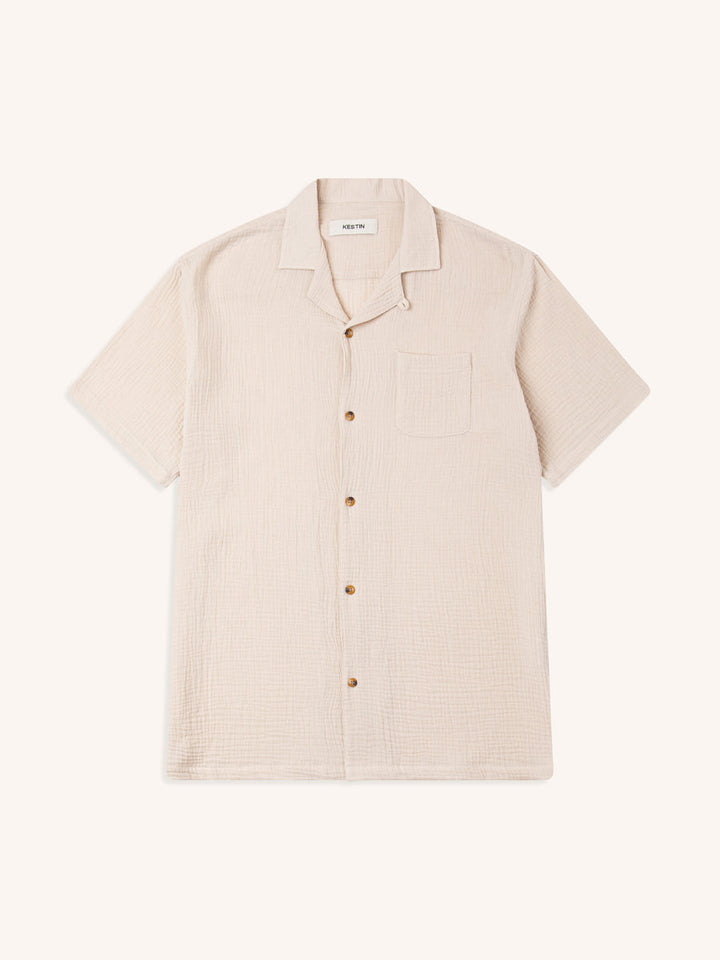 Kestin - Crammond Shirt in Ecru Double Gauze Cotton