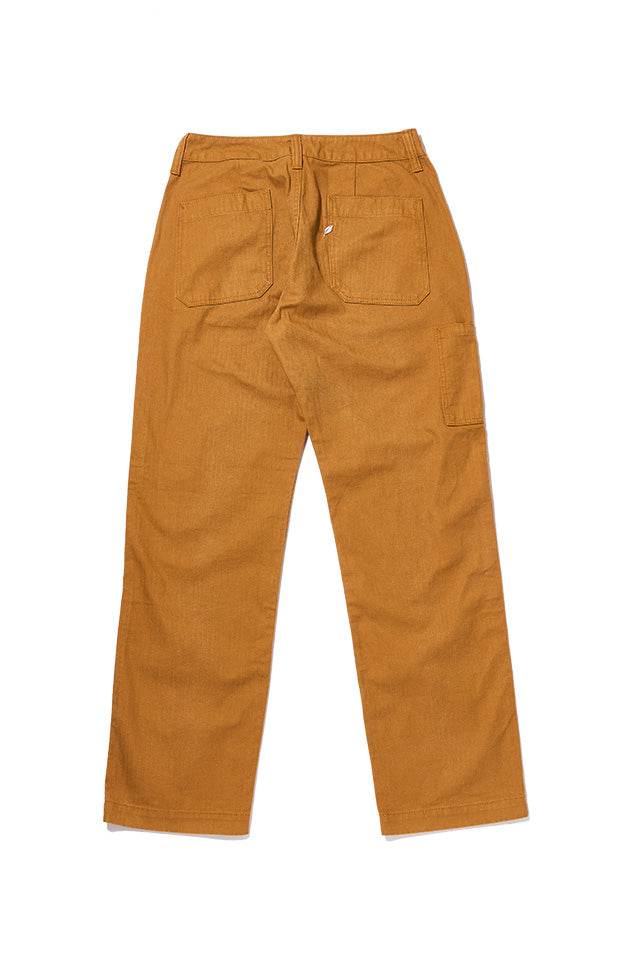 Pure Blue Japan Woven Sulfur Dyed Herringbone Work Pants - Camel