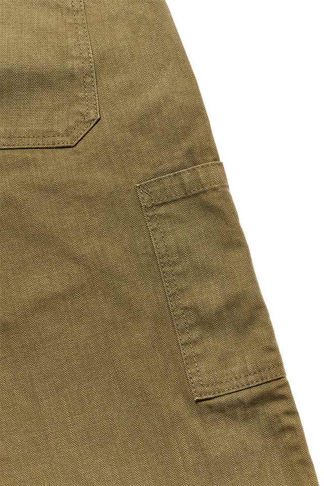 Pure Blue Japan Woven Sulfur Dyed Herringbone Work Pants - Olive [LP-1179-OLV]