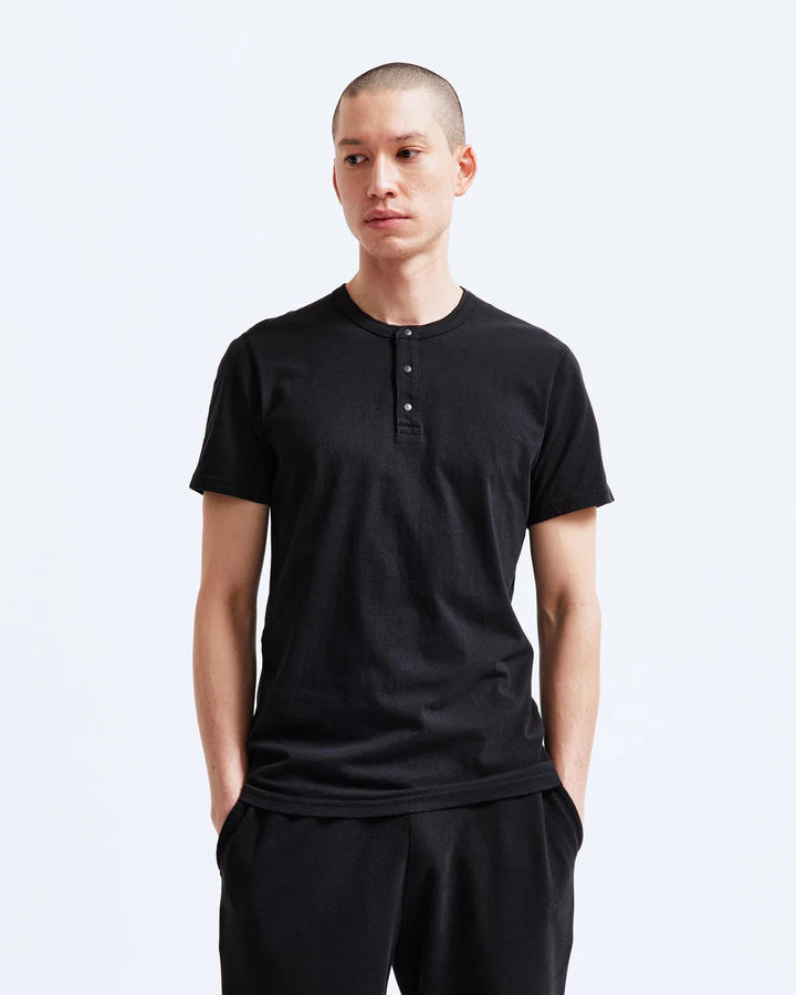 Reigning Champ Lightweight Jersey Henley - Black