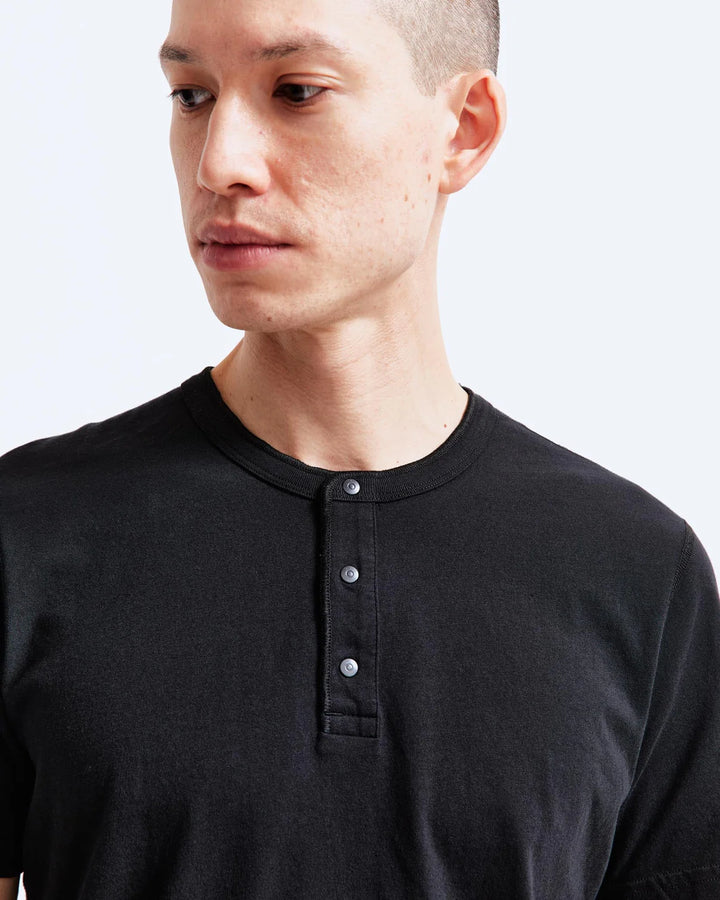 Reigning Champ Lightweight Jersey Henley - Black