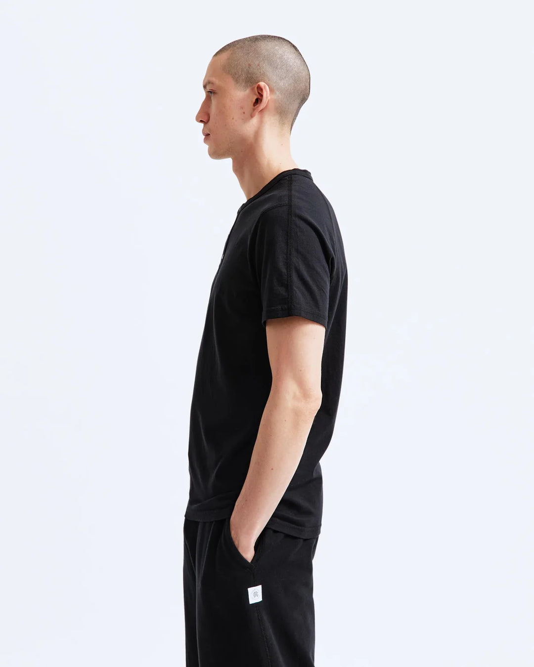 Reigning Champ Lightweight Jersey Henley - Black