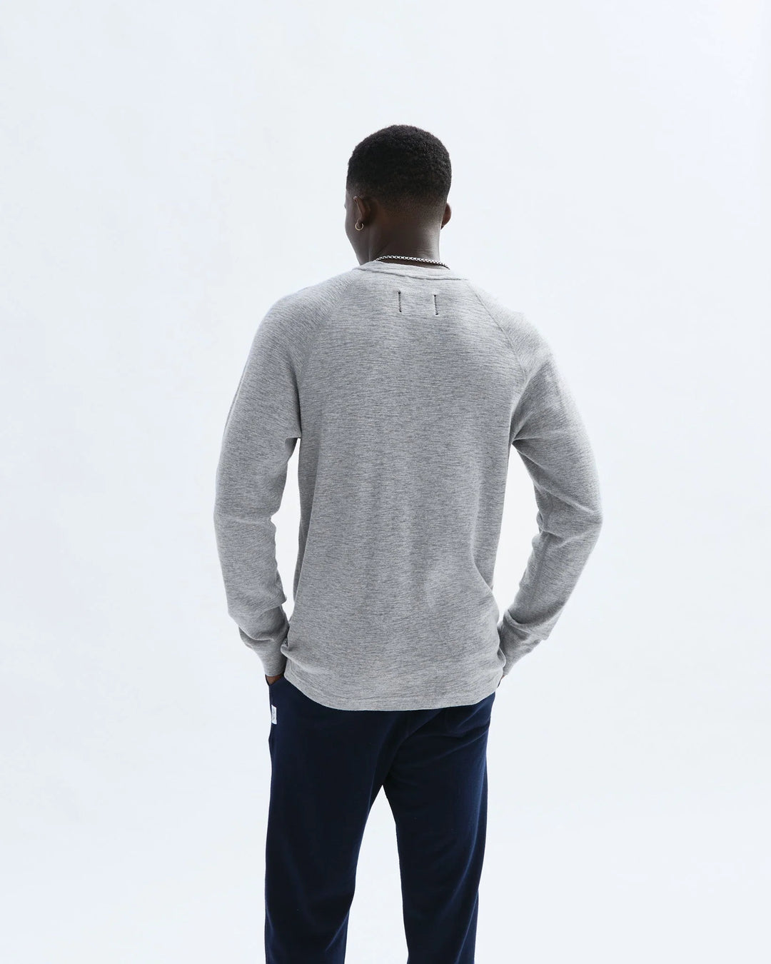 Reigning Champ 1 X 1 Slub Henley - Heather Grey