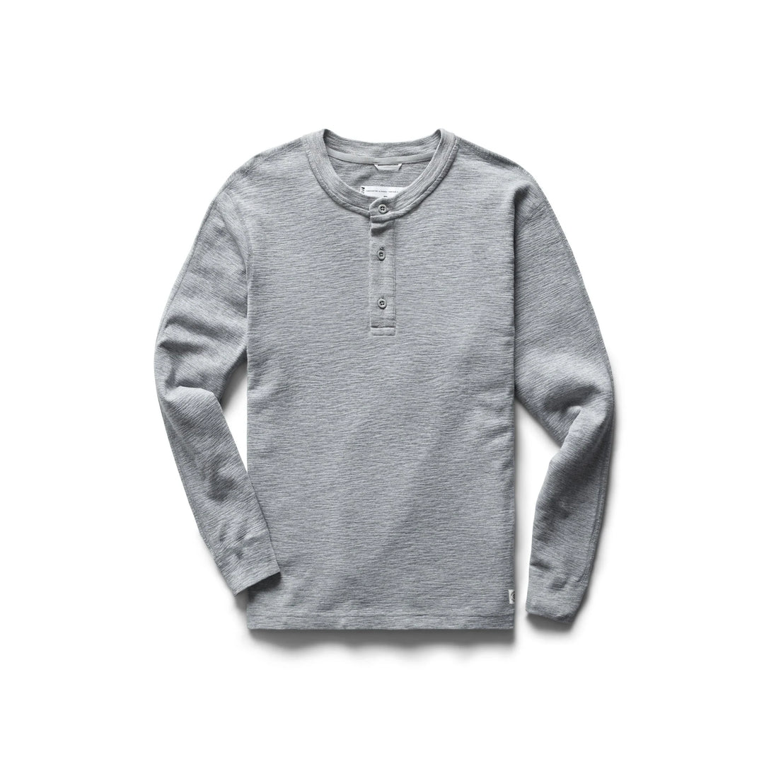 Reigning Champ 1 X 1 Slub Henley - Heather Grey