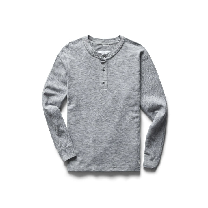 Reigning Champ 1 X 1 Slub Henley - Heather Grey