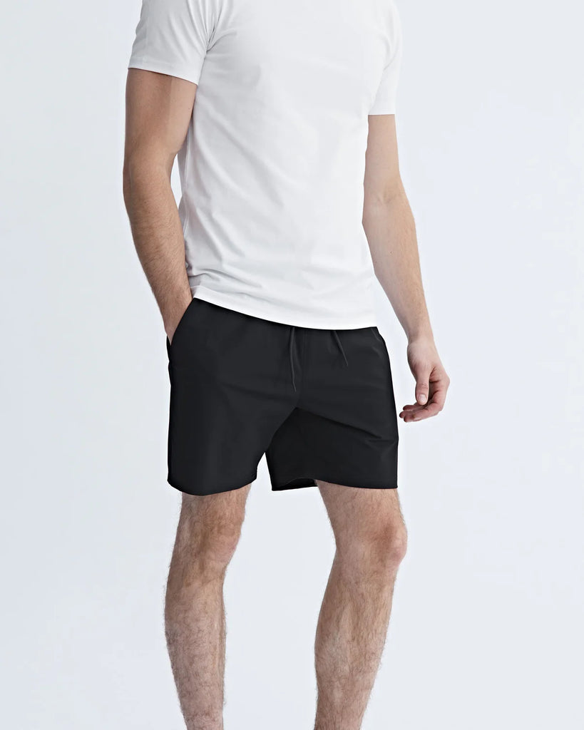 Reigning Champ High Gauge Swim short 6" - Black