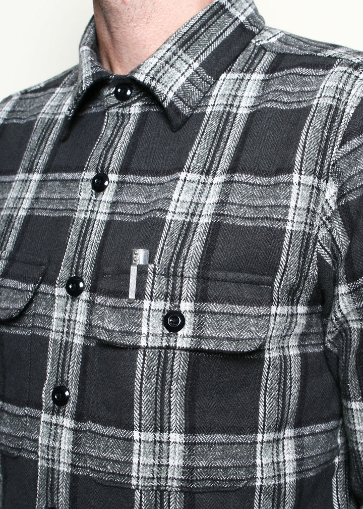 Rogue Territory Field Shirt - Grey Plaid Flannel