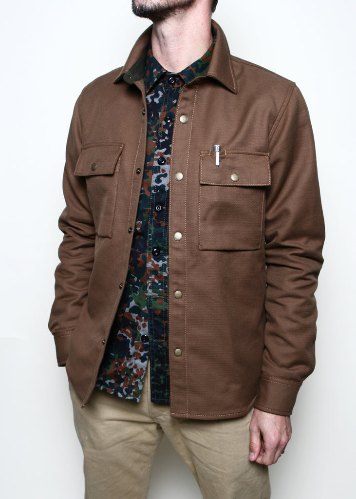 Rogue Territory Oxford Overshirt - Brushed Brown