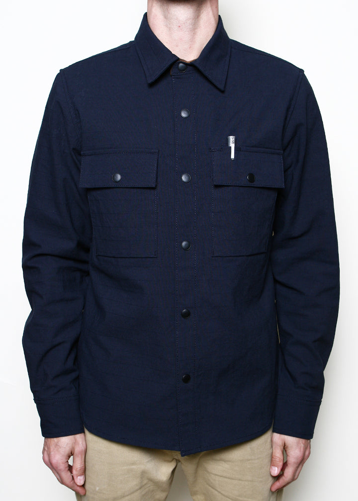 Rogue Territory Oxford Overshirt - Navy Nylon Grid