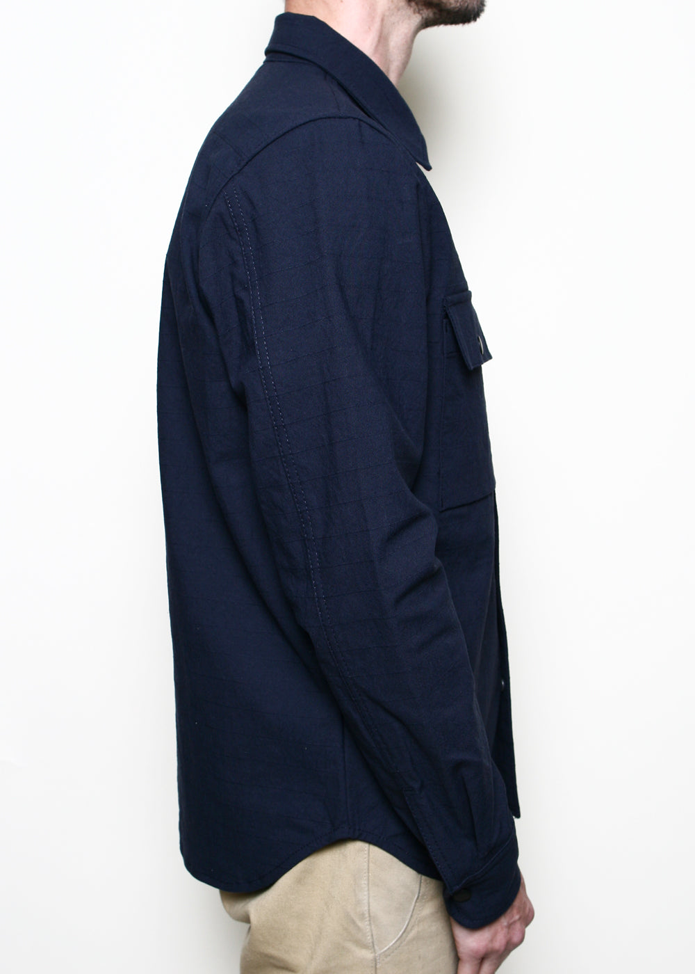 Rogue Territory Oxford Overshirt - Navy Nylon Grid