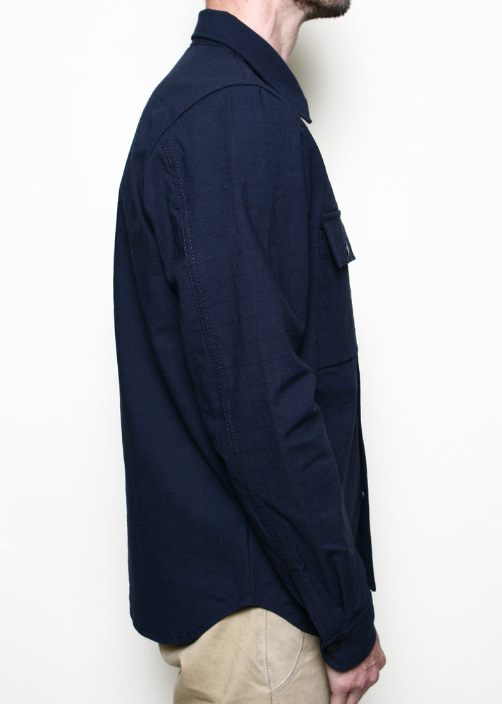 Rogue Territory Oxford Overshirt - Navy Nylon Grid