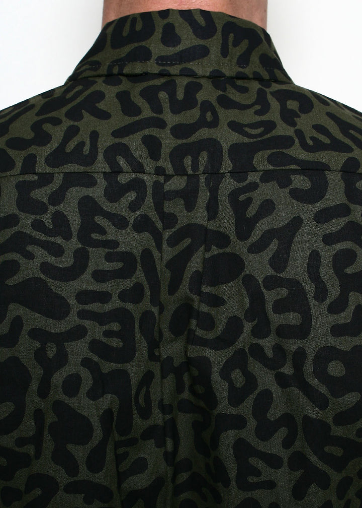 Rogue Territory Short Sleeve Oxford Shirt - Alphabet Camo Olive