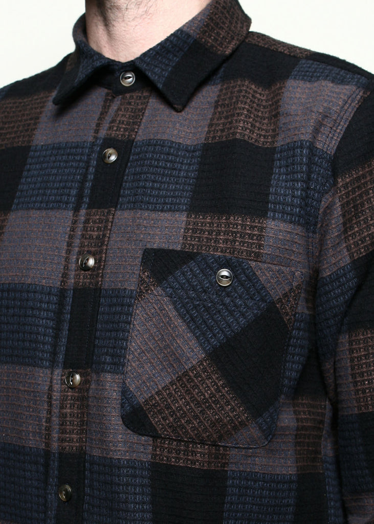 Rogue Territory Oxford Shirt - Blue Waffle Plaid