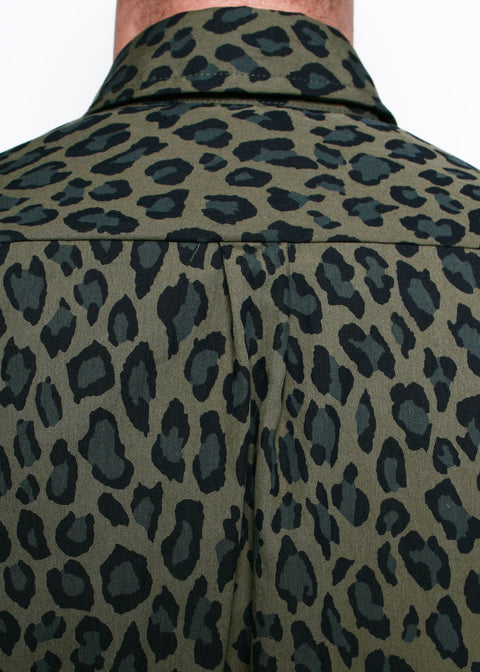 Rogue Territory Oxford Short Sleeve - Olive Cheetah Camo