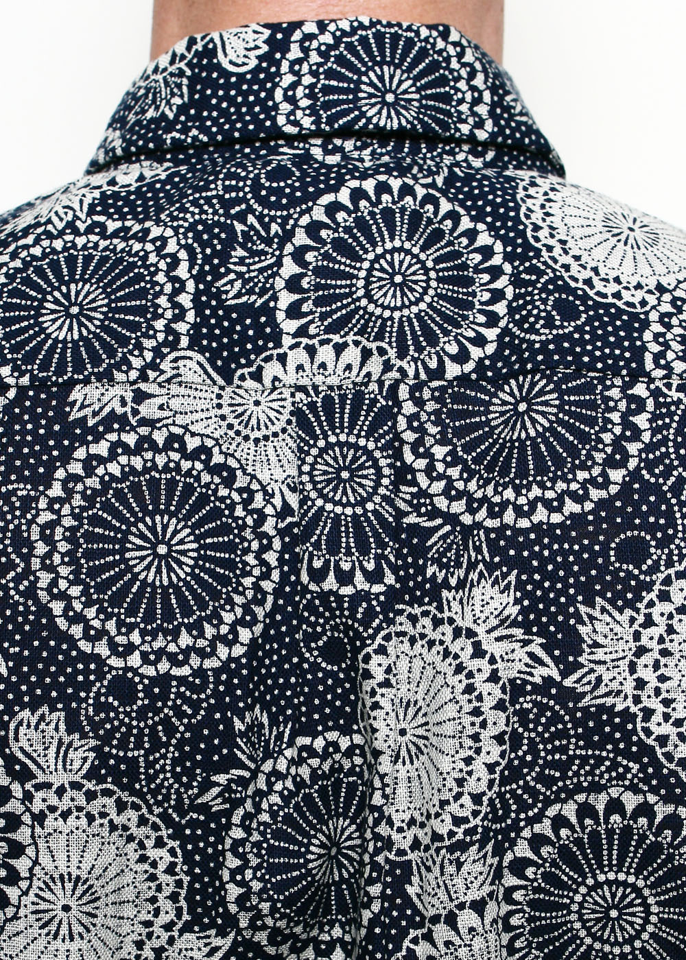 Rogue Territory Short Sleeve Oxford Shirt - Indigo Medallion