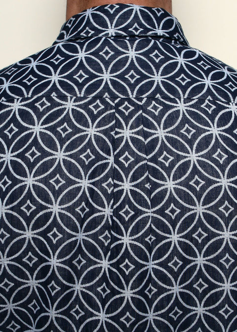 Rogue Territory Oxford Short Sleeve - Indigo Shippo