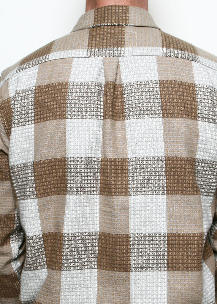 Rogue Territory Oxford Shirt - Tan Waffle Plaid