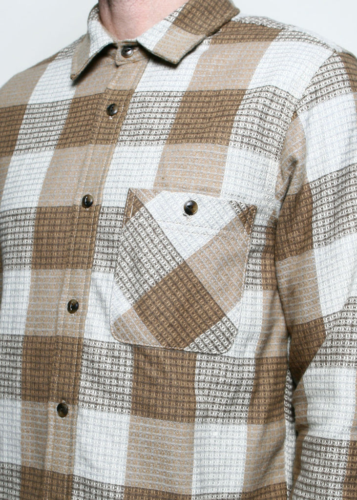 Rogue Territory Oxford Shirt - Tan Waffle Plaid