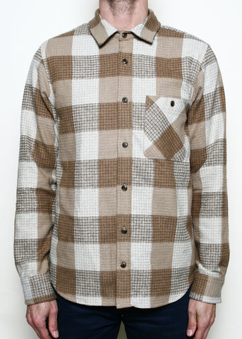 Rogue Territory Oxford Shirt - Tan Waffle Plaid