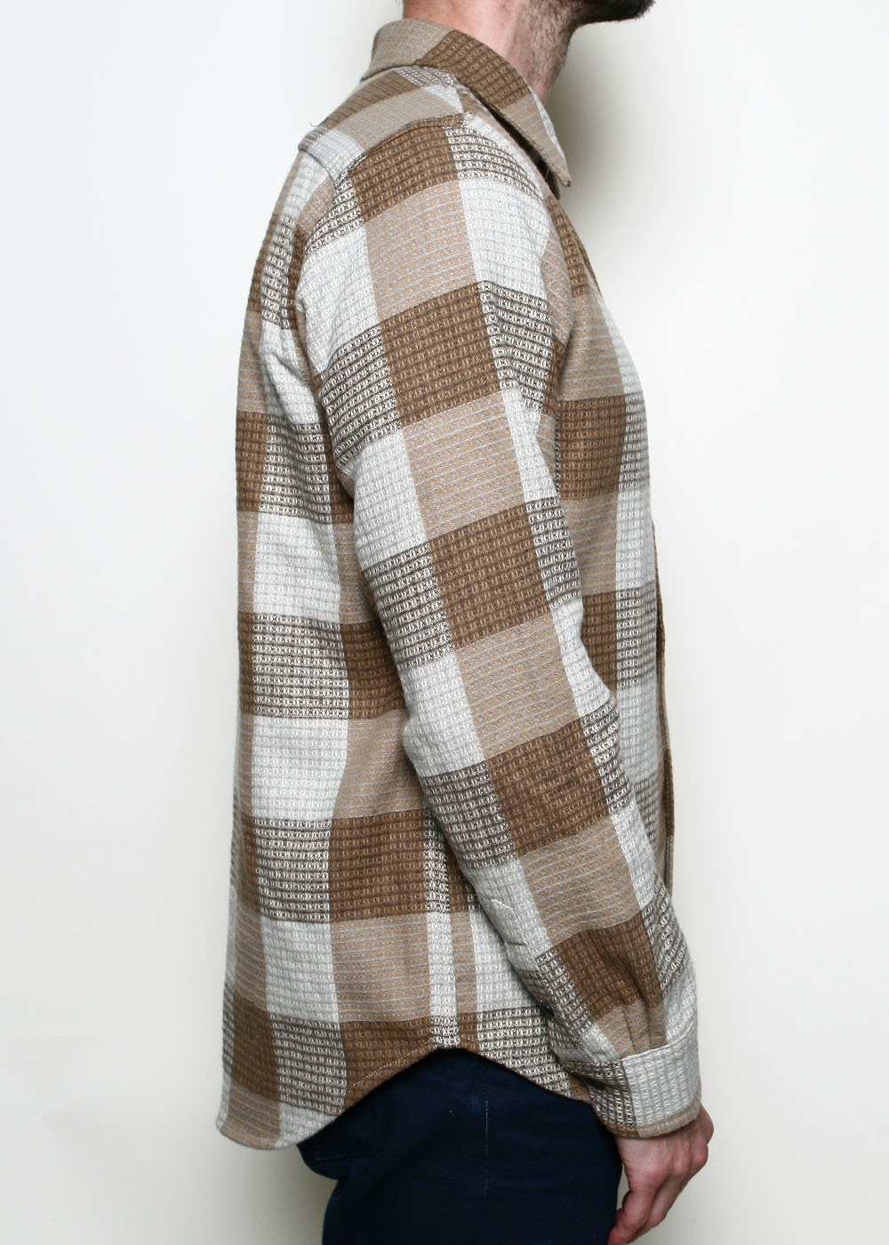 Rogue Territory Oxford Shirt - Tan Waffle Plaid