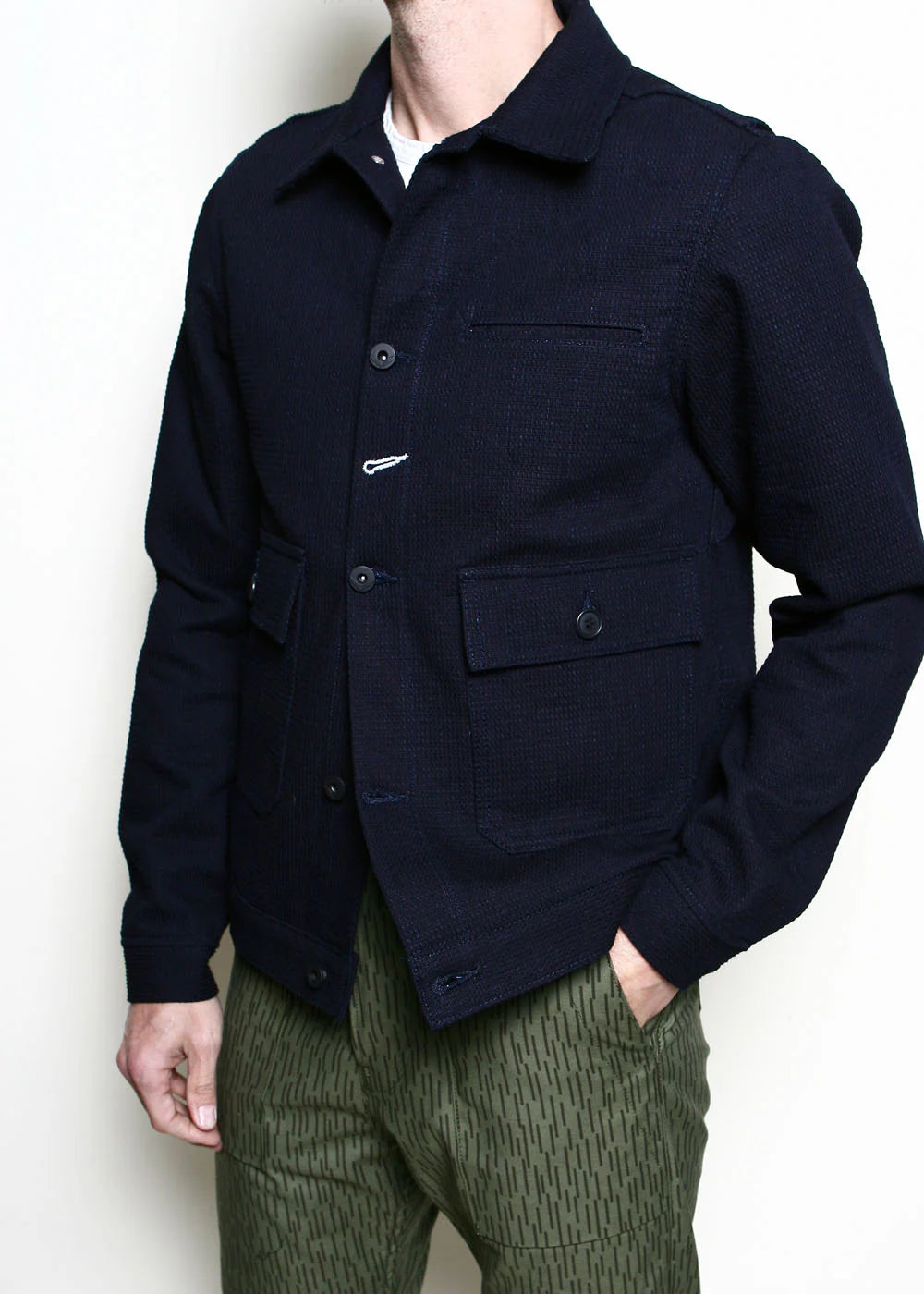 Rogue Territory - Ranger Jacket in Indigo Sashiko Waffle