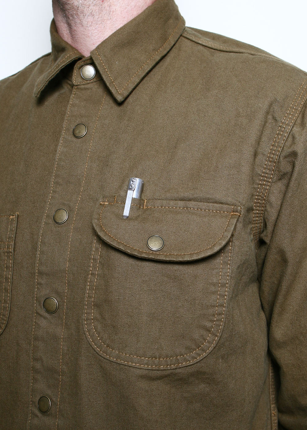 Rogue Territory Dyed Canvas Work Shirt - Golden Brown