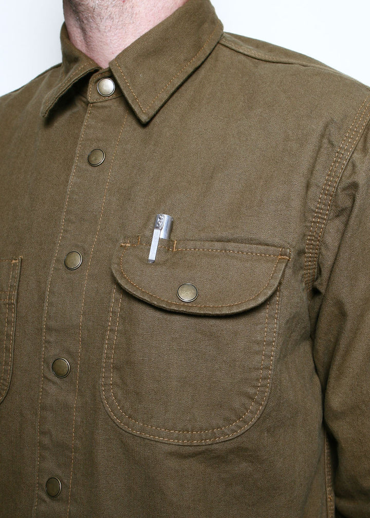 Rogue Territory Dyed Canvas Work Shirt - Golden Brown