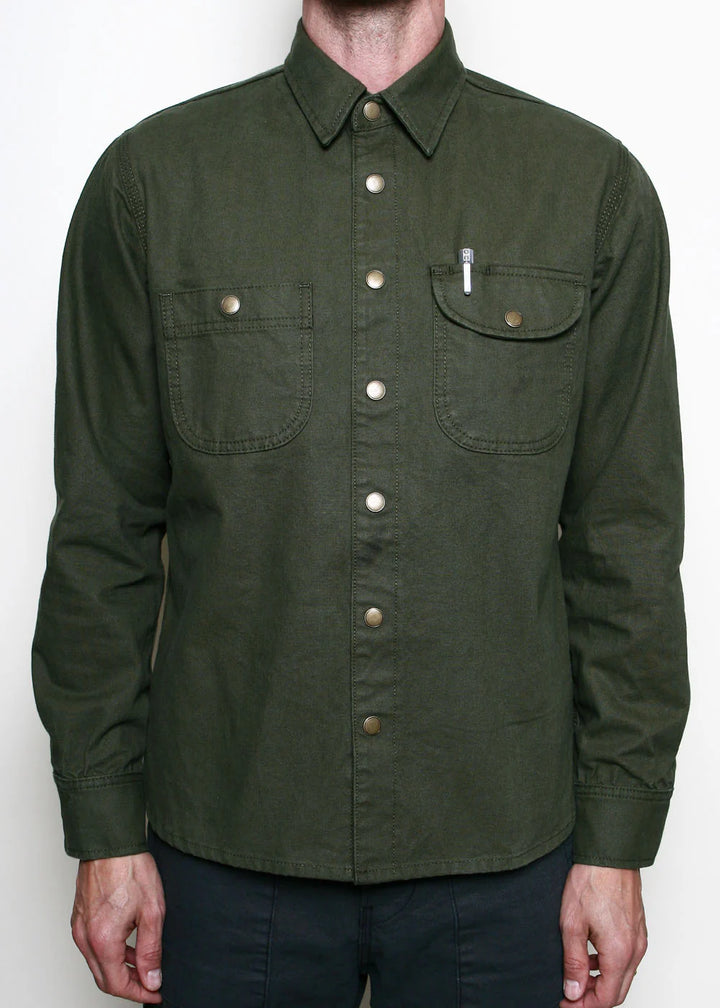 Rogue Territory Dyed Canvas Work Shirt - Olive