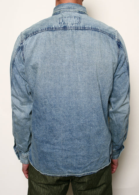 Rogue Territory Work Shirt Washed Out Indigo Selvedge Canvas