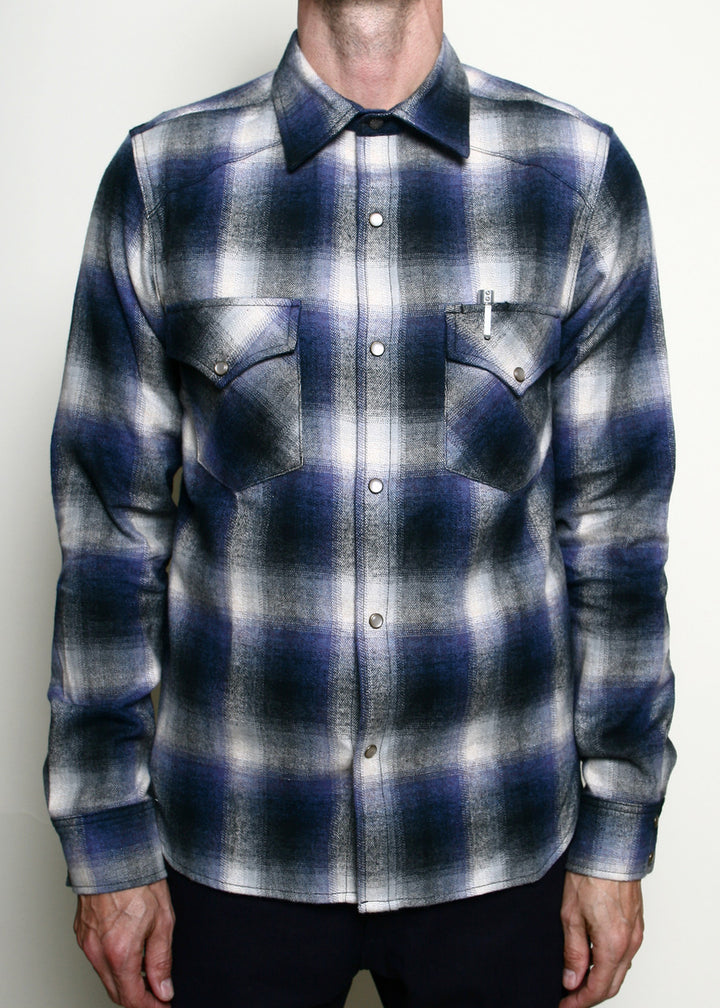 Rogue Territory Western Shirt - Bluebell Brushed Plaid
