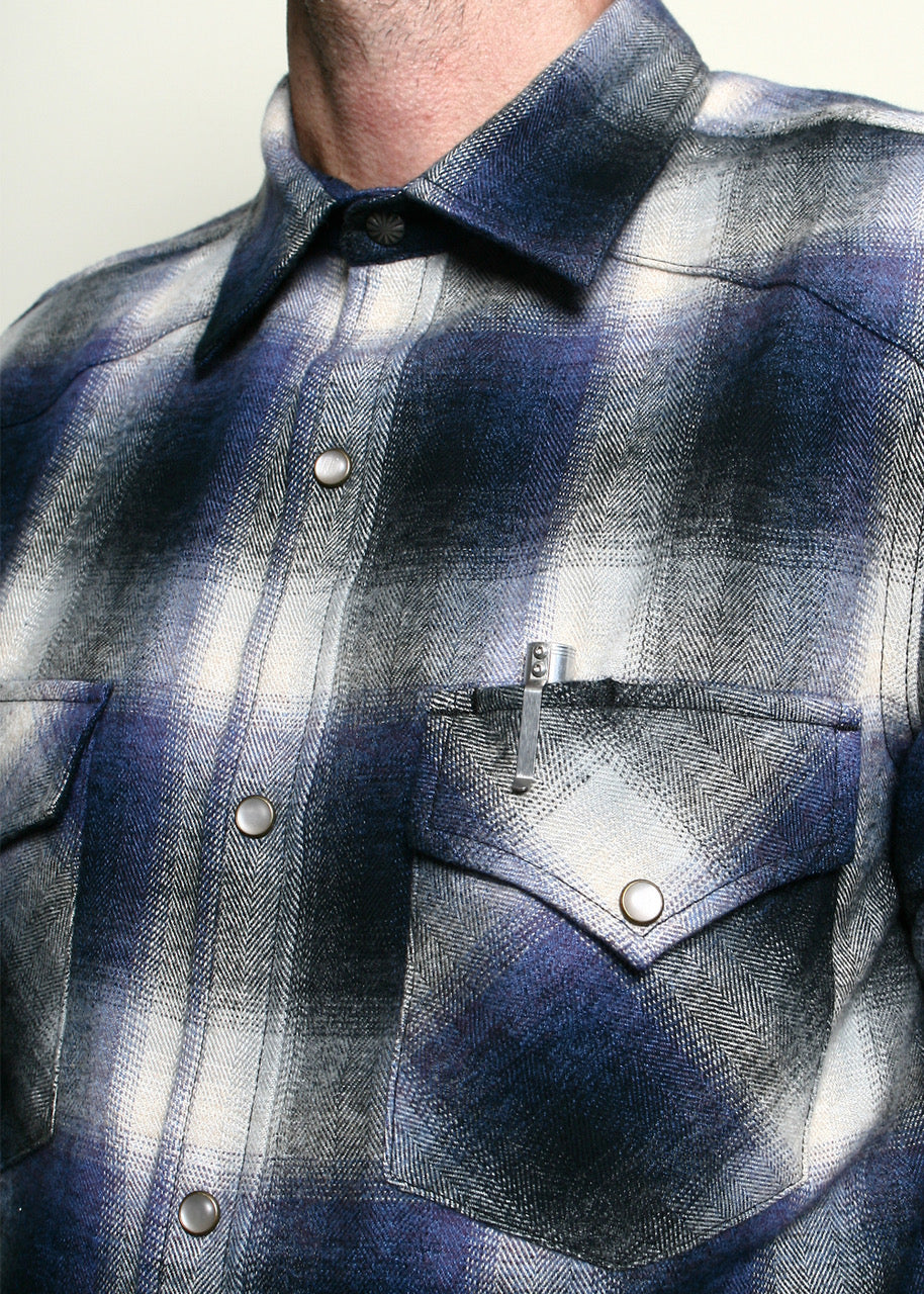 Rogue Territory Western Shirt - Bluebell Brushed Plaid