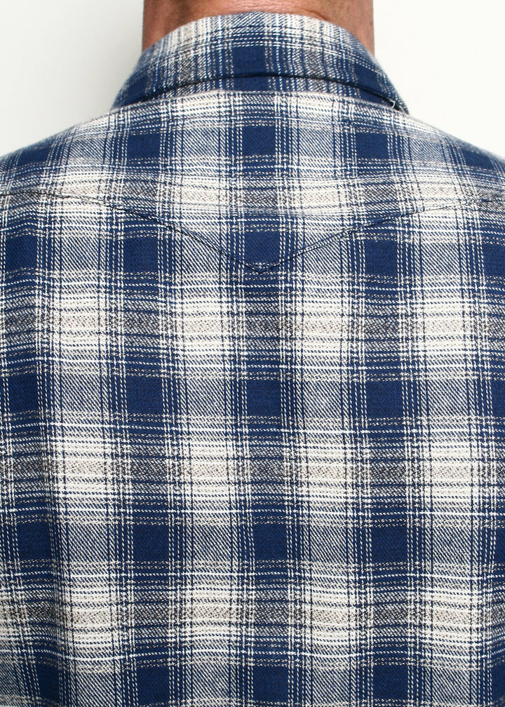 Rogue Territory Western Shirt - Navy Plaid