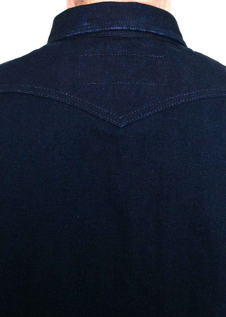 Rogue Territory Western Shirt - Rinsed Indigo Selvedge Canvas