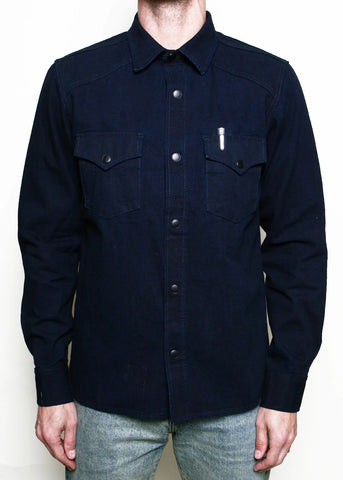 Rogue Territory Western Shirt - Rinsed Indigo Selvedge Canvas