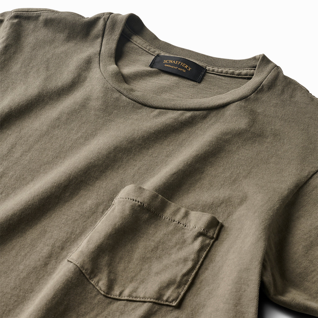 Schaeffer’s Garment Hotel Ringspun 40's Pocket Tee - OD Moss Green