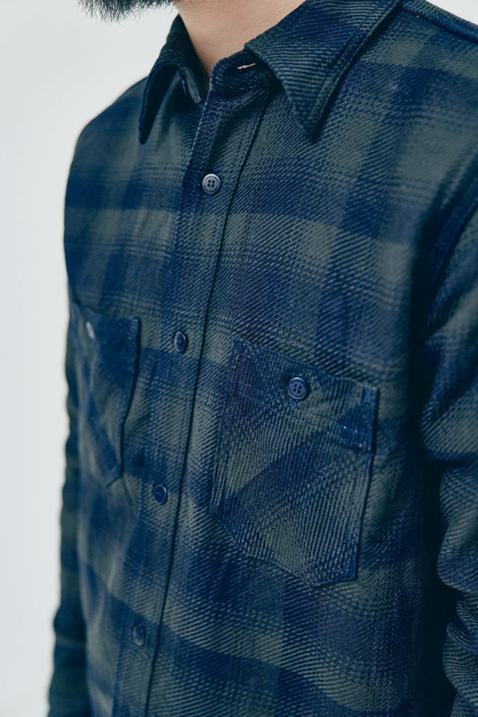 Samurai SIN24-03 Rope Dyed Indigo Flannel Shirt