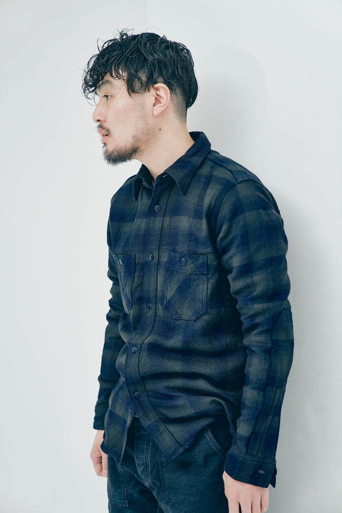 Samurai SIN24-03 Rope Dyed Indigo Flannel Shirt