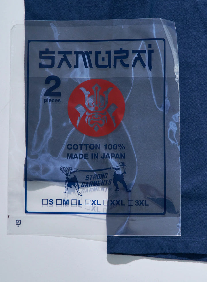 Samurai Crew Neck 2-Pack T-Shirt Plain - Navy [SJ2PST]