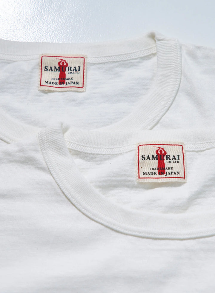 Samurai Crew Neck 2-Pack T-Shirt Plain - White [SJ2PST]