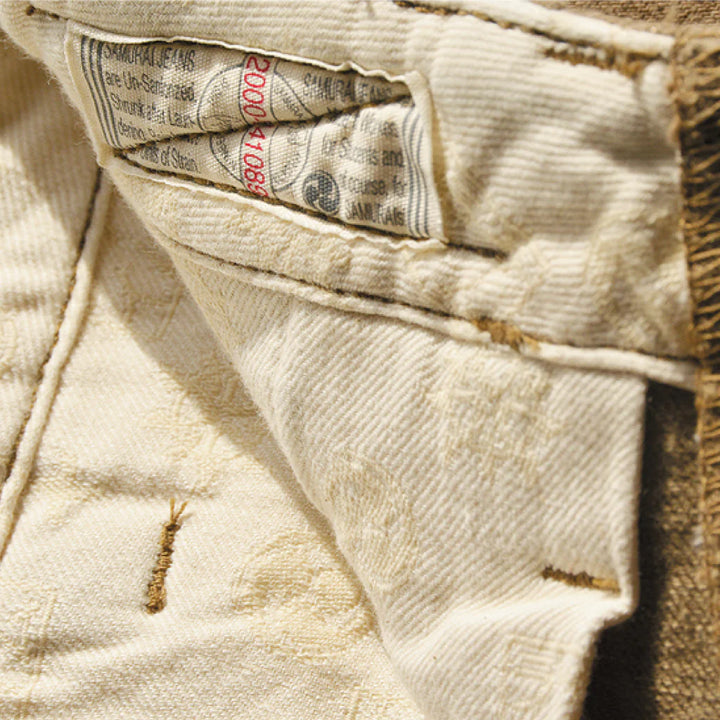 Samurai Heavy Chino Wide Trousers - Khaki [SJ48CP]