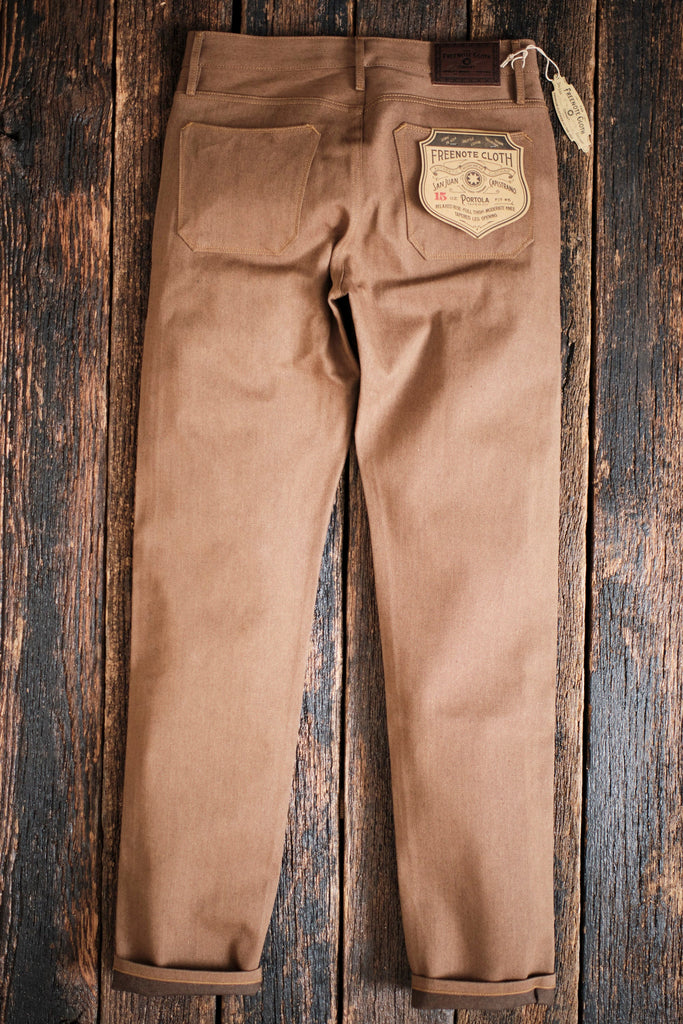 Freenote Cloth Portola Classic Taper 15oz Brown Denim