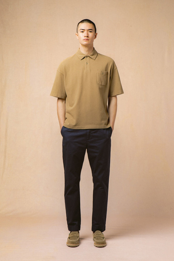 Kestin - Dunn Polo in Tan Cotton Pique
