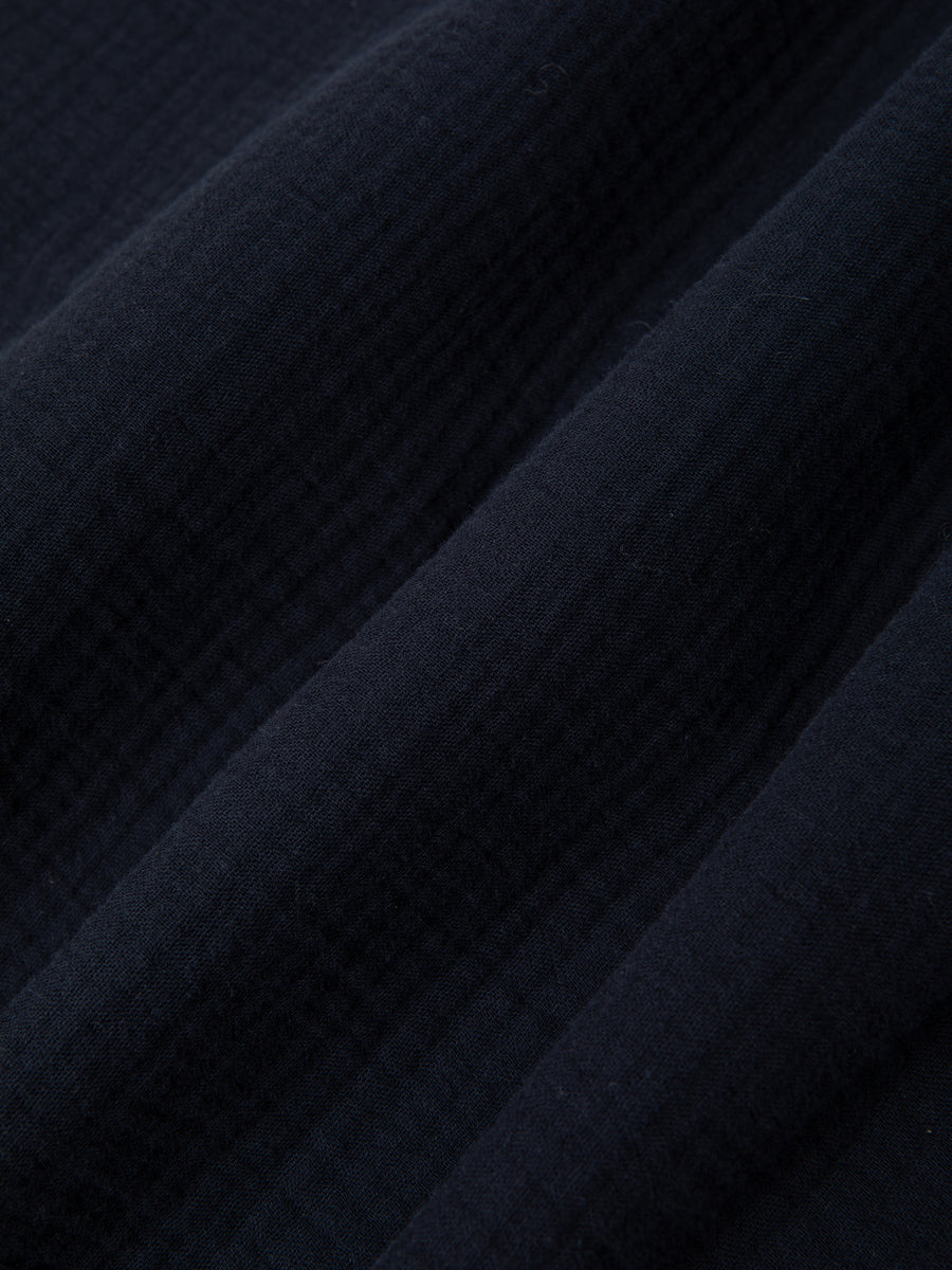 Kestin - Crammond Shirt in Navy Double Gauze Cotton